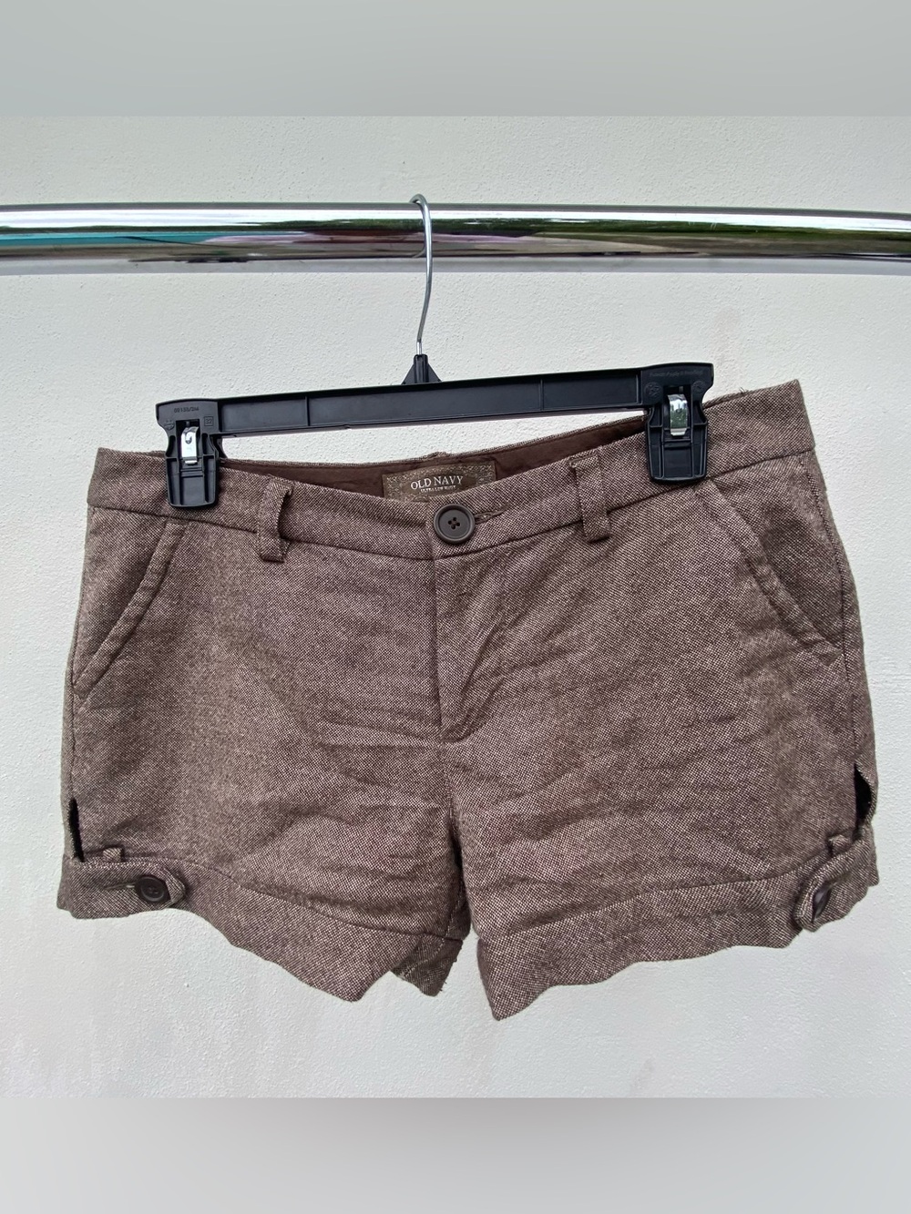 Y2K Old Navy Brown Melange Ultra Low Rise Mini Shorts Size 4